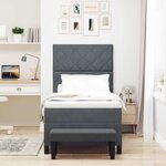 vidaXL Lit à ressorts avec matelas Gris foncé 100 x 200 cm Velours
