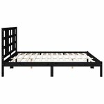 vidaXL Cadre de lit sans matelas noir 200x200 cm bois massif