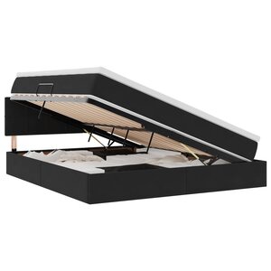 vidaXL Lit de Rangement avec matelas Noir 180 x 200 cm Velours