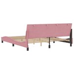 vidaXL Cadre de lit sans matelas Hanko rose 180x200 cm velours