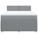 vidaXL Sommier à lattes de lit avec matelas Gris clair 160x200cm Tissu