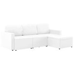 vidaXL Canapé-lit modulaire 3 places Blanc Similicuir