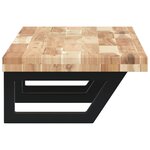 vidaXL Étagère de vasque murale acier et bois massif d'acacia