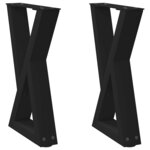 vidaXL Pieds de table basse 2 pièces Noir 38 x (42-43 3) cm Acier