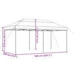vidaXL Tente de fête 292 x 580 x 315 cm Marron Tissu Oxford