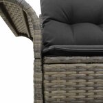 vidaXL Sofa de jardin 2 places avec rangement et coussins gris en poly rattan