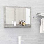 vidaXL Miroir de salle de bain Gris béton 60x10 5x37 cm Aggloméré