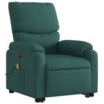 vidaXL Fauteuil inclinable de massage électrique Vert foncé Tissu