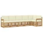 vidaXL Ensemble de canapés d'extérieur 6 pc Blanc et crème Polyester