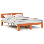 vidaXL Cadre de lit Marron 150 x 200 cm Bois de pin massif