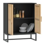 vidaXL Buffet noir 60x30x75 cm bois d'ingénierie
