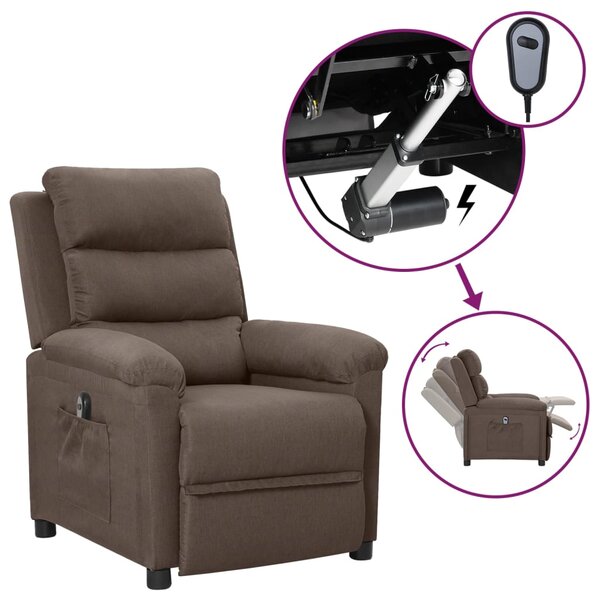 vidaXL Fauteuil inclinable électrique Taupe Tissu