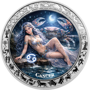 Monnaie CANCER Goddesses Zodiac 1 Oz Argent 5 Cedis Ghana 2026
