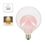 Ampoule déco led  double verre rose  g125  culot e27  4w cons. 2700k blanc chaud