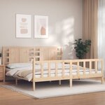 vidaXL Cadre de lit avec tête de lit 200x200 cm bois massif
