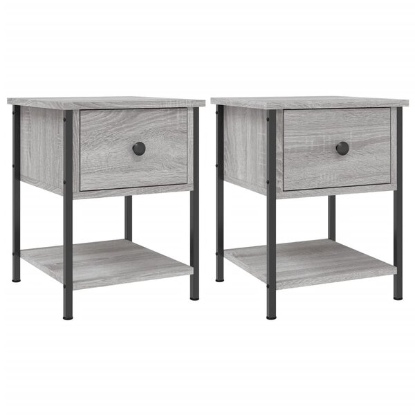 vidaXL Tables de chevet 2 Pièces sonoma gris 34x35 5x45cm bois ingénierie