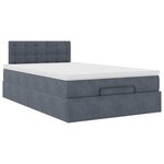 vidaXL Cadre de lit ottoman et matelas gris foncé 120x200 cm velours