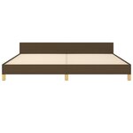 vidaXL Cadre de lit avec tête de lit Marron foncé 200x200 cm Tissu