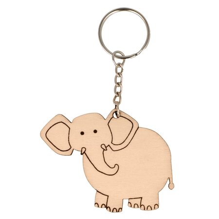 Porte-clés éléphant en bois