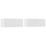 vidaXL Meubles TV 2 Pièces blanc 80x30x30 cm bois d'ingénierie