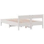 vidaXL Cadre de lit sans matelas blanc 160x200 cm bois de pin massif