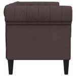 vidaXL Canapé Chesterfield 2 places marron foncé tissu