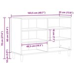 vidaXL Buffet Chêne noir 103.5 x 35 x 70 cm Bois d'ingénierie