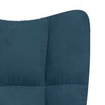 vidaXL Chaise à bascule avec tabouret en velours bleu