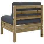 vidaXL Salon de jardin 7 Pièces avec coussins bois de pin imprégné