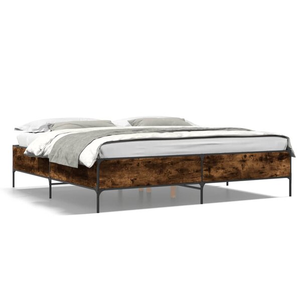vidaXL Cadre de lit sans matelas chêne fumé 180x200 cm