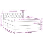 vidaXL Sommier à lattes de lit avec matelas noir 160x210 cm velours