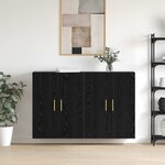 vidaXL Armoires Murailles 2 Pièces Chêne noir 69 5 x 34 x 90 cm