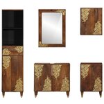 vidaXL Ensemble de Meubles de Salle de Bain 5 Pièces Marron miel