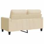 vidaXL Canapé à 2 places Crème 120 cm Tissu