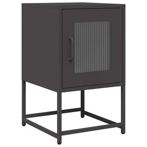 vidaXL Table de chevet noir 36x39x60 5 cm acier laminé à froid