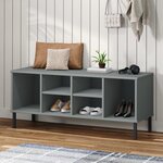 vidaXL Étagère à chaussures pieds en métal Gris 106x35x45 cm Bois OSLO