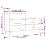 vidaXL Armoire à chaussures Noir 102x36x60 cm Bois d'ingénierie