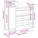vidaXL Meuble à chaussures chêne artisanal 100.5 x 28 x 100 cm