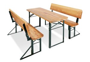 Ensemble Table et bancs avec dossier  Sepp L 110 x P 35 x H 59