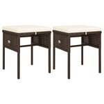 vidaXL Salon de jardin 6 Pièces avec coussins Marron Résine tressée