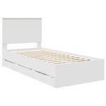 vidaXL Cadre de lit avec tiroir Blanc 90 x 200 cm Bois Ingénierie