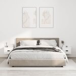 vidaXL Tables de chevet murales 2 Pièces blanc brillant 41 5x36x28 cm