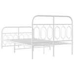 vidaXL Cadre de lit métal sans matelas et pied de lit blanc 120x200 cm