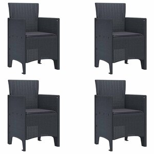 vidaXL Chaise de jardin 4 Pièces Anthracite 53 x 49 x 85 cm PP