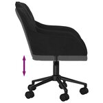 vidaXL Chaise pivotante de bureau Noir Velours
