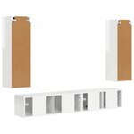 vidaXL Ensemble meuble TV 3 Pièces Blanc brillant Bois d'ingénierie