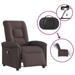 vidaXL Fauteuil de massage inclinable électrique Marron foncé Tissu
