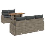 vidaXL Ensemble de canapé de jardin 6 Pièces Gris Poly rotin