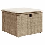 vidaXL Salon de jardin avec coussins 9 Pièces beige résine tressée