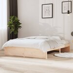 vidaXL Cadre de lit sans matelas bois massif 140x190 cm